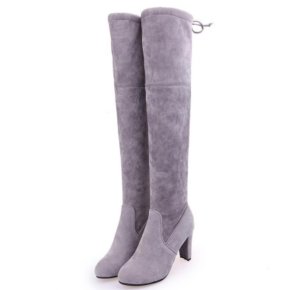 🖤HP🖤 ALLIDA Grey Over the Knee Boots - Picture 3 of 4